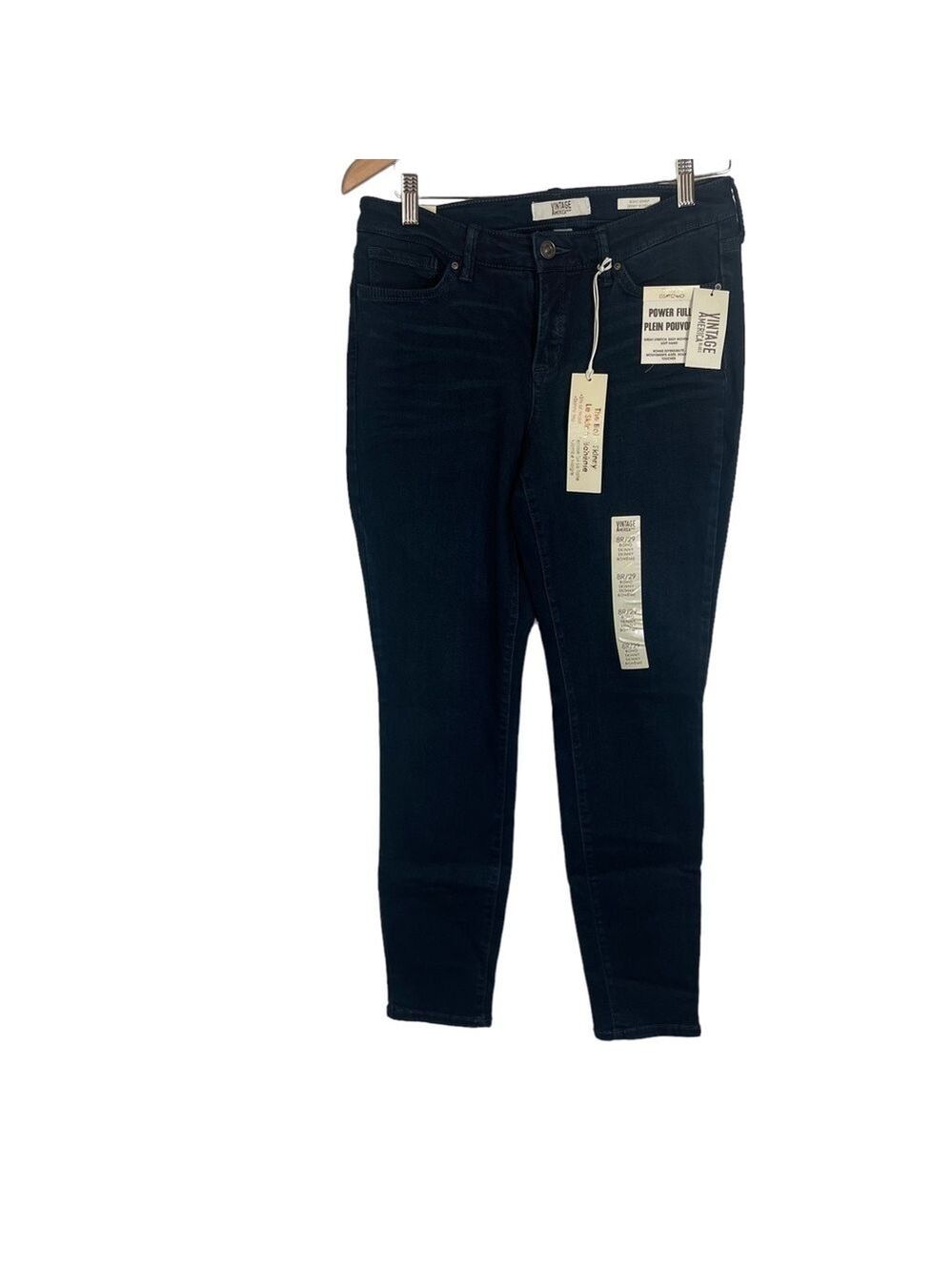 Vintage America The Boho Skinny Blue Denim Mid Rise Means Size 29 NWT